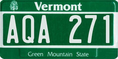 VT license plate AQA271