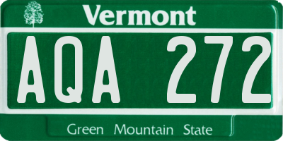 VT license plate AQA272