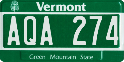 VT license plate AQA274