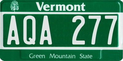 VT license plate AQA277