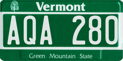 VT license plate AQA280