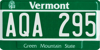 VT license plate AQA295