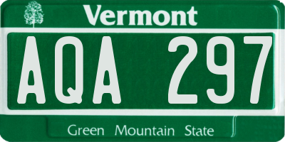 VT license plate AQA297
