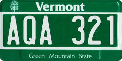 VT license plate AQA321