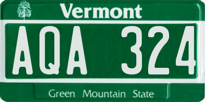 VT license plate AQA324