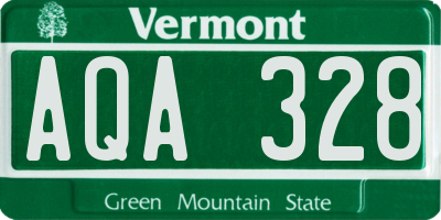 VT license plate AQA328