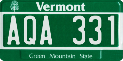 VT license plate AQA331