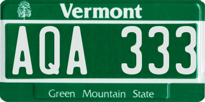 VT license plate AQA333