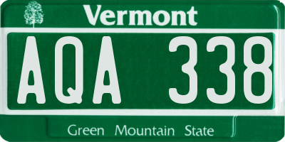VT license plate AQA338