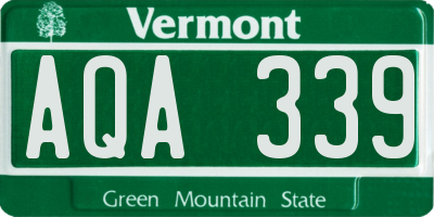 VT license plate AQA339