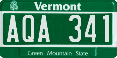 VT license plate AQA341