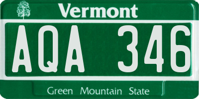 VT license plate AQA346