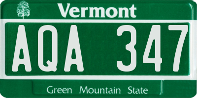 VT license plate AQA347