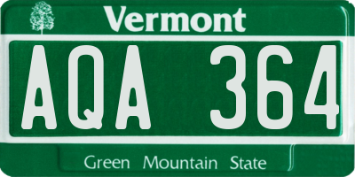 VT license plate AQA364