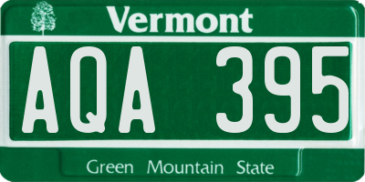 VT license plate AQA395