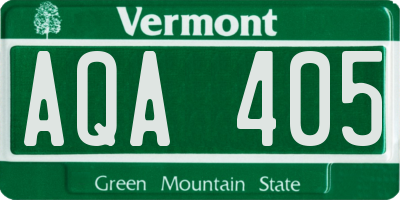 VT license plate AQA405