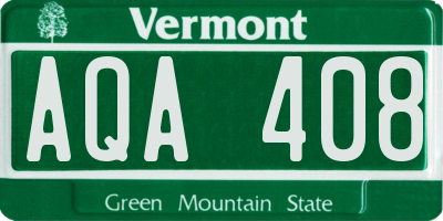 VT license plate AQA408