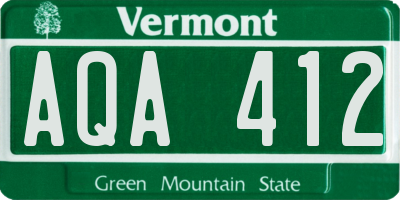 VT license plate AQA412
