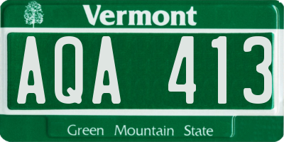 VT license plate AQA413