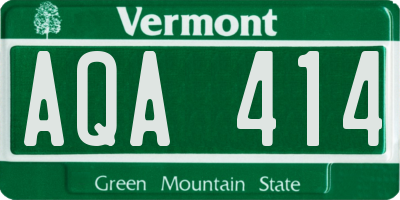 VT license plate AQA414