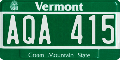 VT license plate AQA415