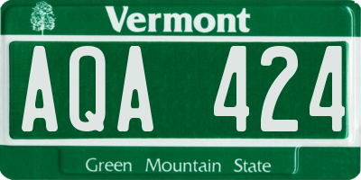 VT license plate AQA424