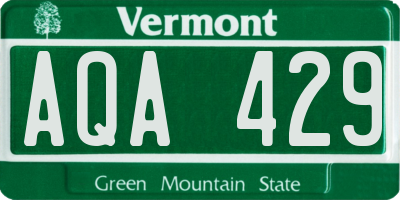 VT license plate AQA429