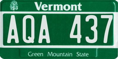 VT license plate AQA437