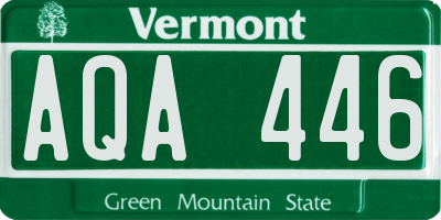 VT license plate AQA446