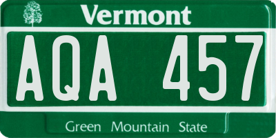 VT license plate AQA457