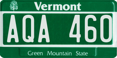 VT license plate AQA460