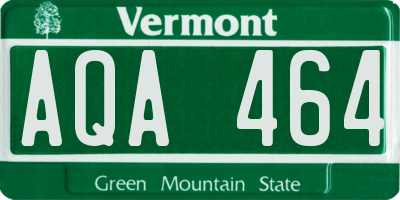 VT license plate AQA464