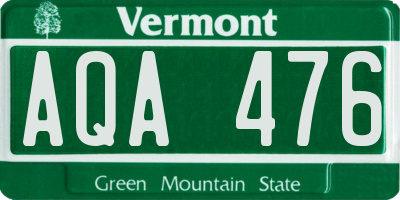 VT license plate AQA476