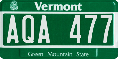 VT license plate AQA477