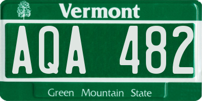 VT license plate AQA482