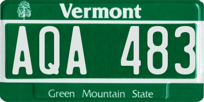 VT license plate AQA483