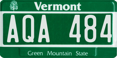 VT license plate AQA484