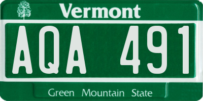 VT license plate AQA491