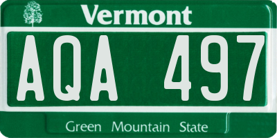 VT license plate AQA497