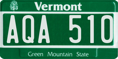 VT license plate AQA510