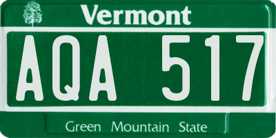 VT license plate AQA517