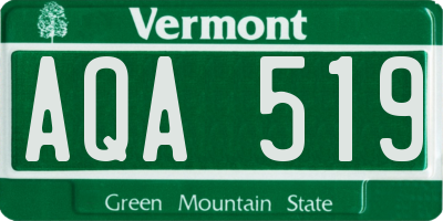 VT license plate AQA519