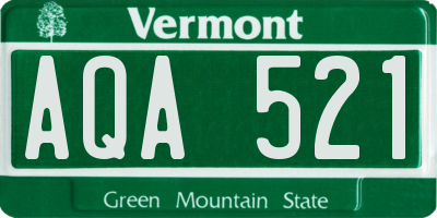 VT license plate AQA521