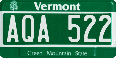 VT license plate AQA522