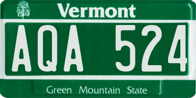 VT license plate AQA524