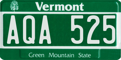 VT license plate AQA525