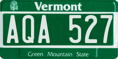 VT license plate AQA527