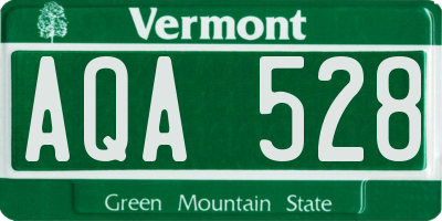 VT license plate AQA528