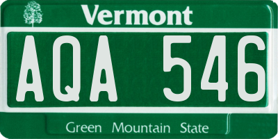 VT license plate AQA546