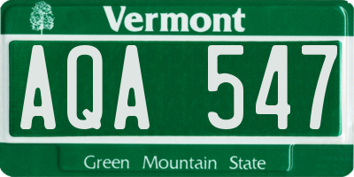 VT license plate AQA547